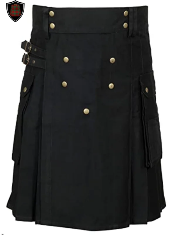 black utility kilt for men