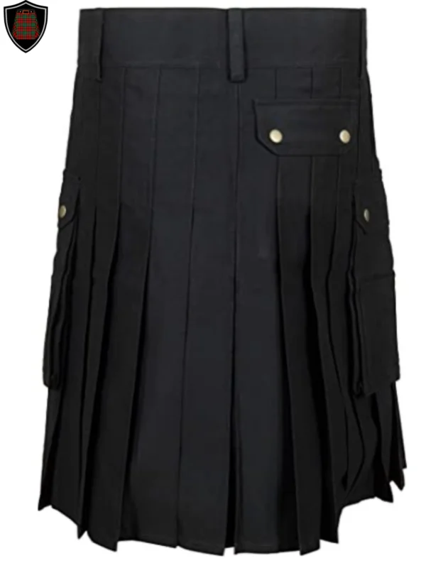 black utility kilt for men product image 1