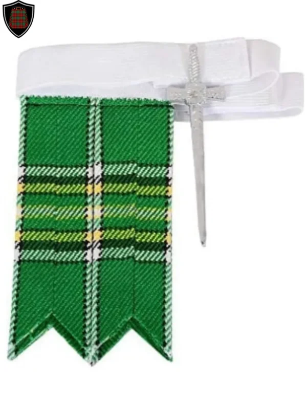 irish tartan kilt flashes and pin