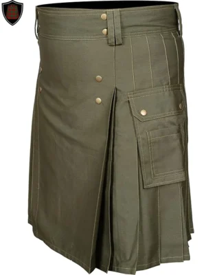 olive green utility kilt