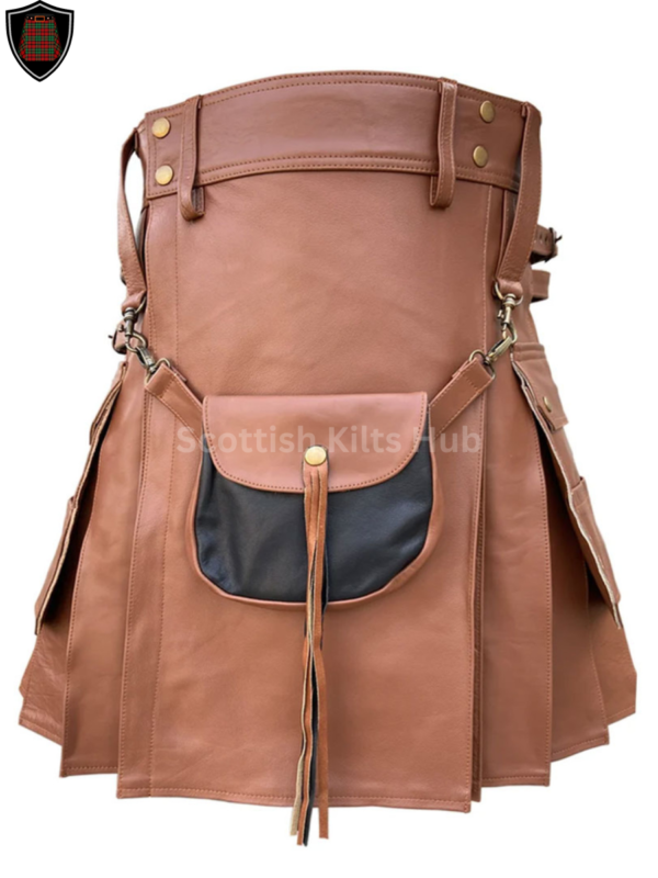 Brown Leather Kilt For Men By Scottish Kilts Hub