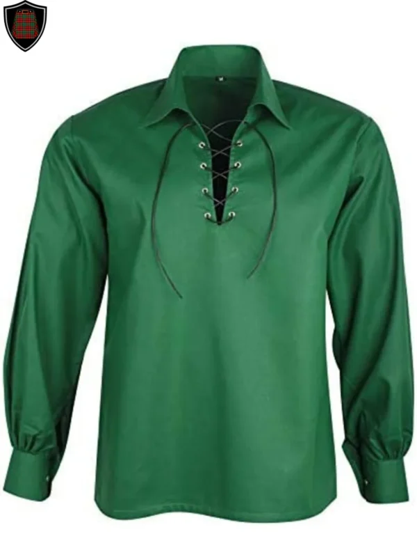 Premium Quality Handmade Green Jacobite Ghillie Shirt For Men