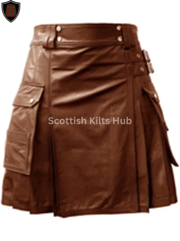 brown leather kilt for men