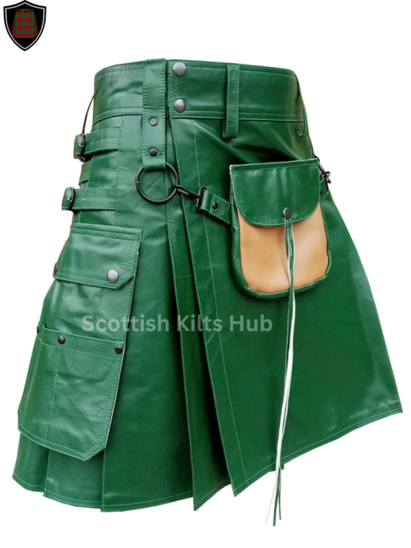 Green Leather Kilt For Men By Scottish Kilts Hub