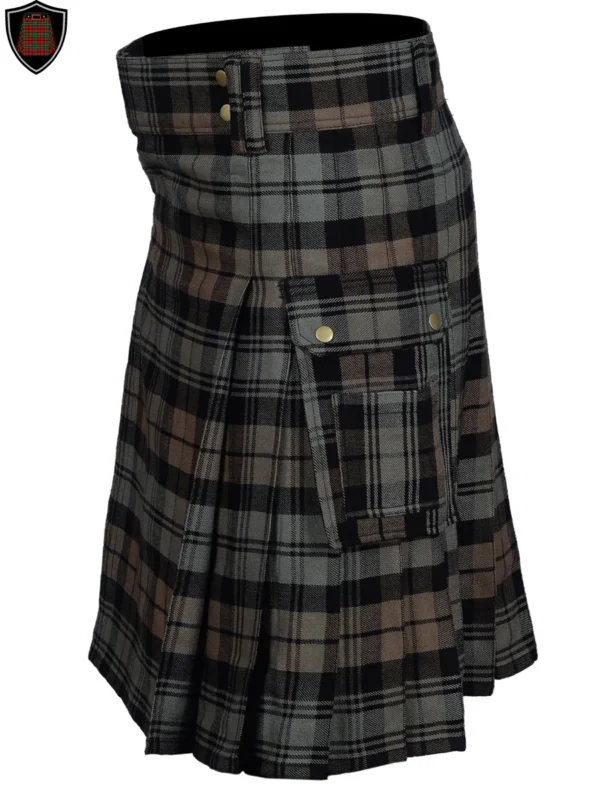 Handmade Premium Quality Black Watch Weathered Tartan Utility Kilt For Men Customizable