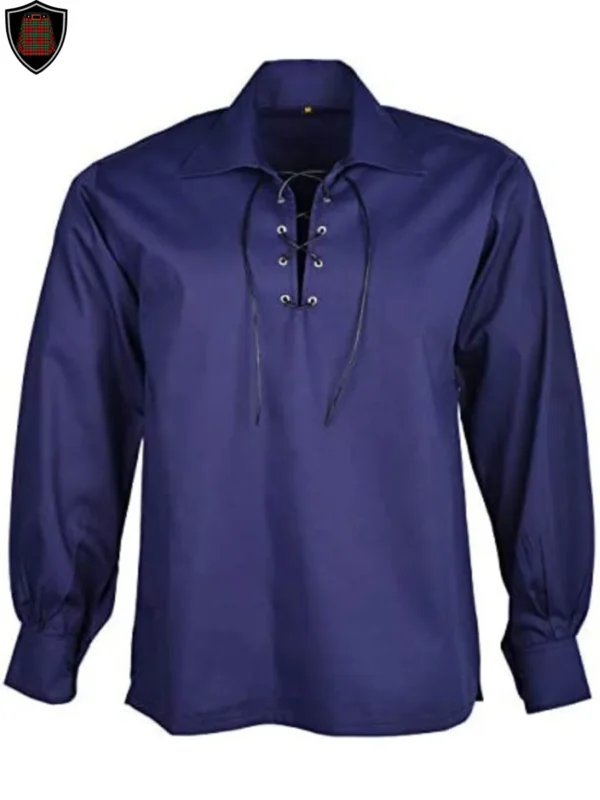 Premium Quality Handmade Blue jacobite Ghillie Shirt For Men