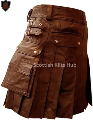 brown leather kilt for men