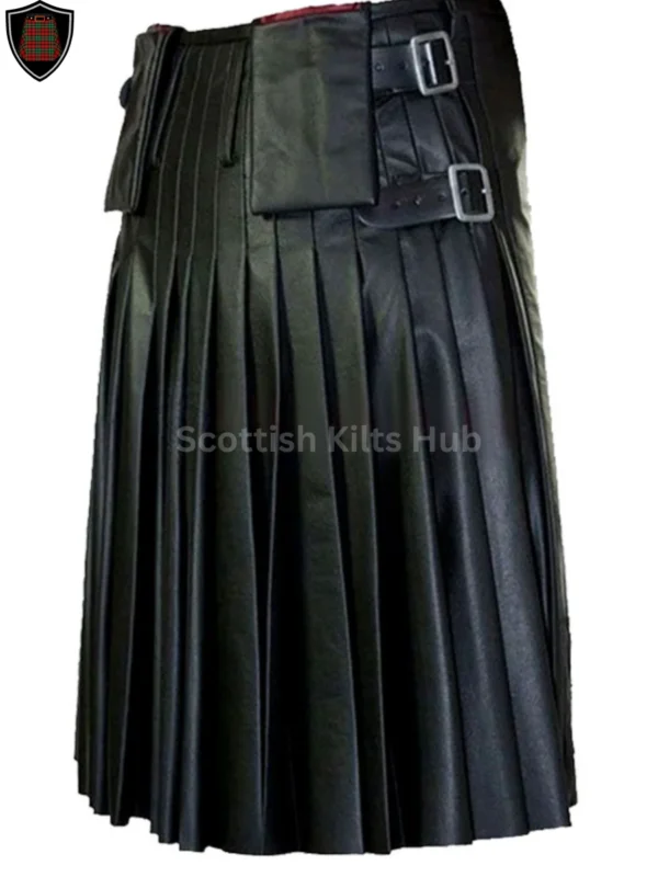 Fire Flame Black Leather Kilt For Men By Scottish Kilts Hub