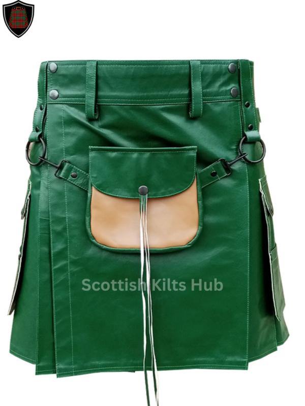 Green Leather Kilt For Men By Scottish Kilts Hub