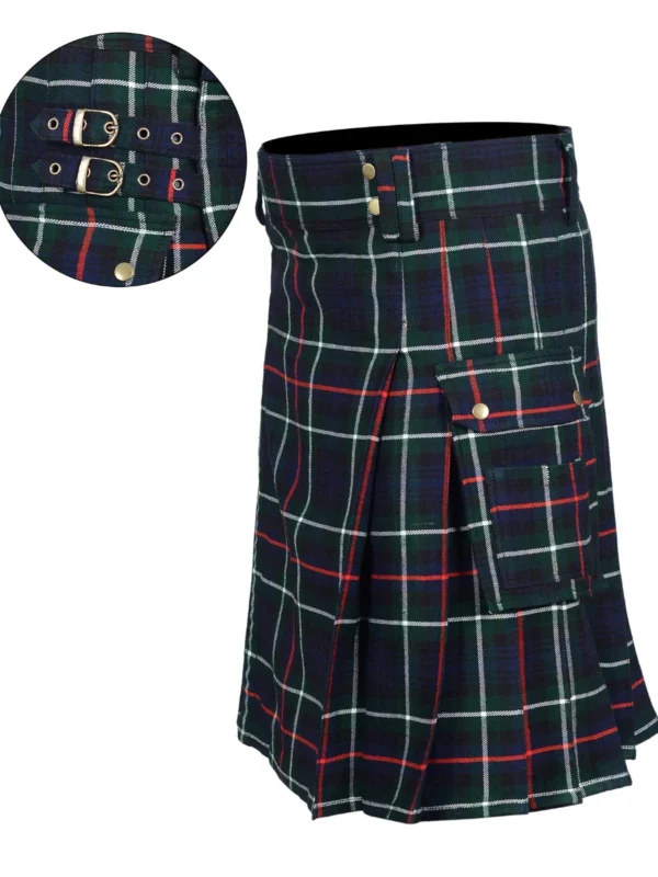 Mackenzie Tartan Utility Kilt For Men - Customizable Handmade Tartan Utility Kilts