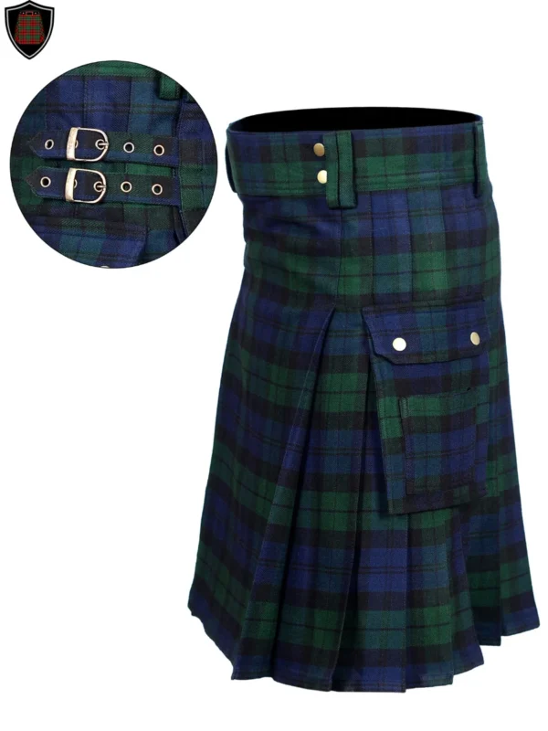 black watch tartan utility kilt