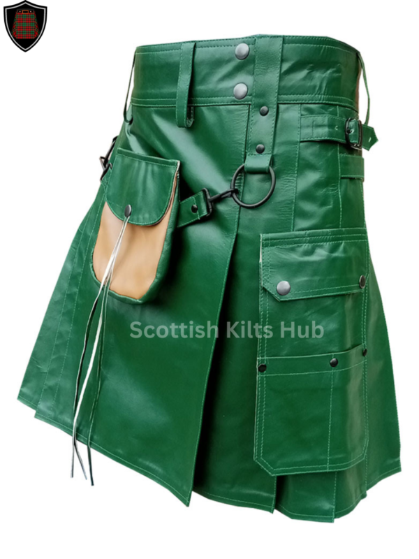 Green Leather Kilt For Men By Scottish Kilts Hub