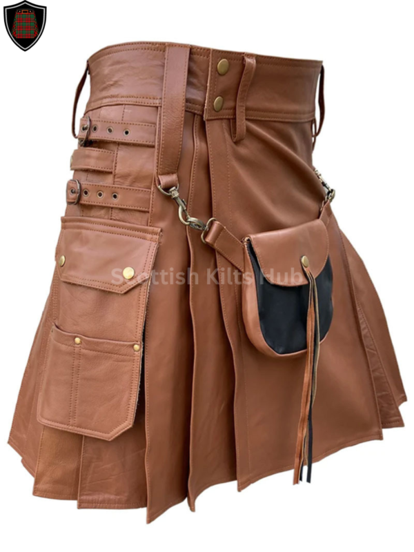 Brown Leather Kilt For Men By Scottish Kilts Hub