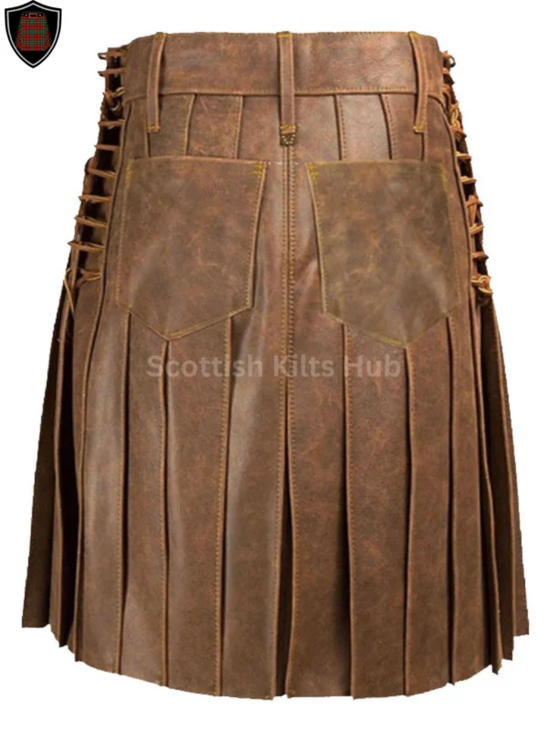 Brown Leather Utility Kilt For Men By Scottish Kilts Hub