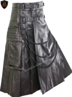 handmade scottish pride leather kilt for men