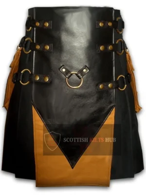 v design interchangeable leather kilt