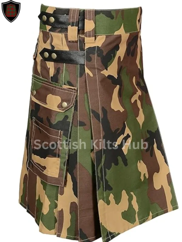 Men's Handmade Military Camouflage Utility Kilt for Men by Scottish Kilts Hub