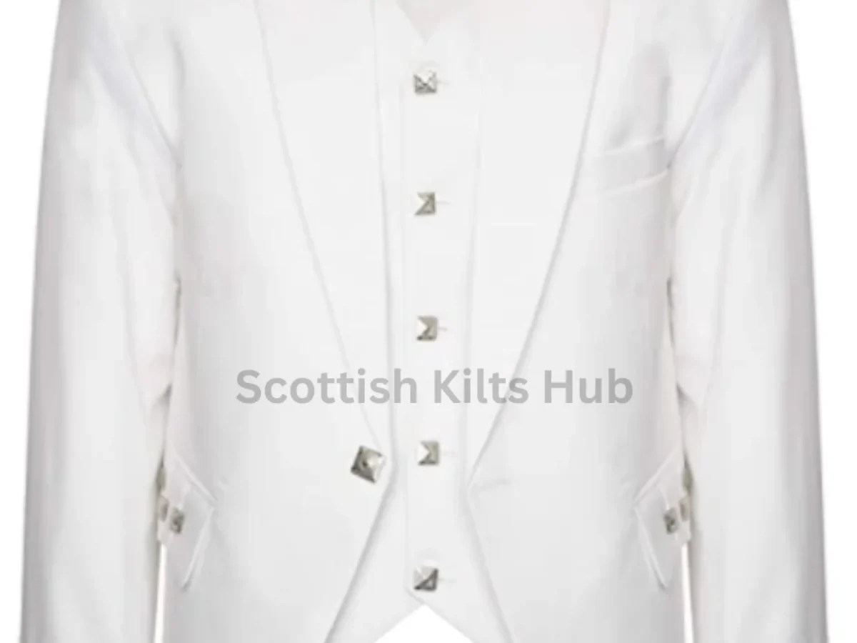 White Argyle Kilt Jacket Vest Scottish Kilts Hub