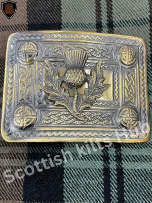 Celtic Thistle Kilt Buckle For Kilt Belt