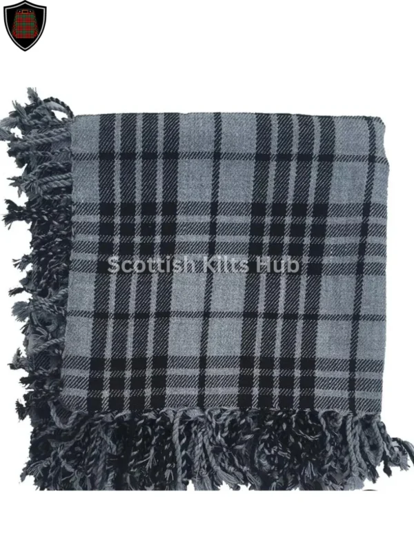 Grey Watch Tartan Fly Plaid - Premium Wool, Traditional Scottish Design