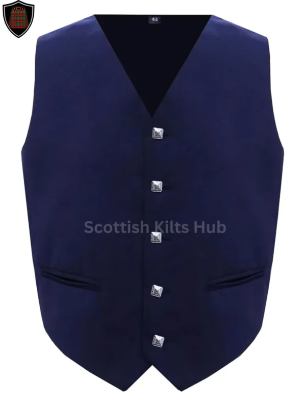 Blue Argyle Kilt Jacket With 5 Button Vest