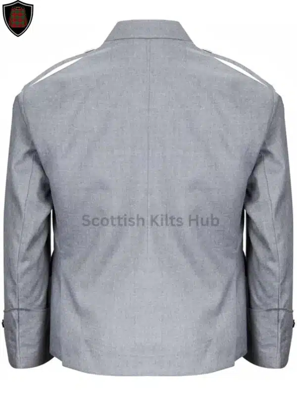 Grey Argyle Kilt Jacket With 5 Button Vest