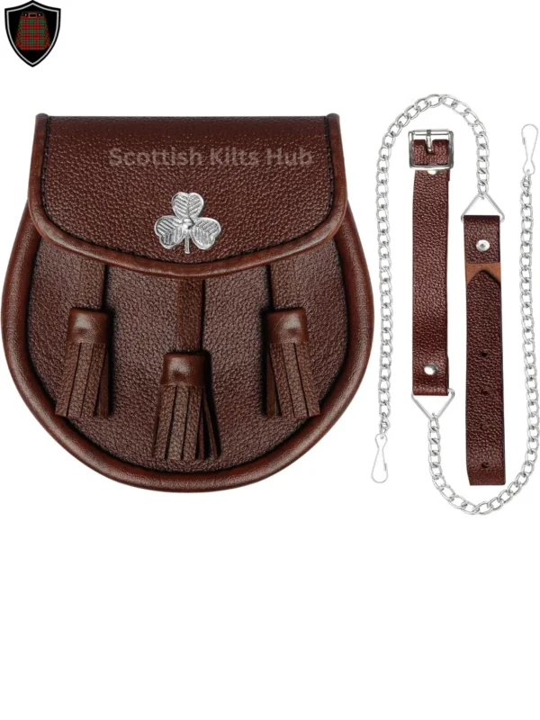 brown leather sporran by scottish kilts hub