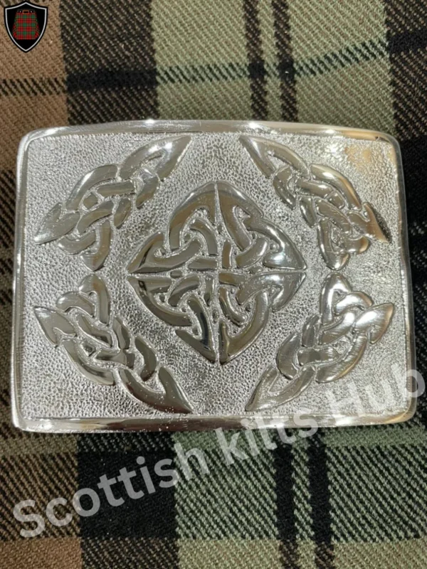 Celtic Square Kilt Belt Buckle - Fine Crafted Kilt Buckles Available at Scottish Kilts Hub