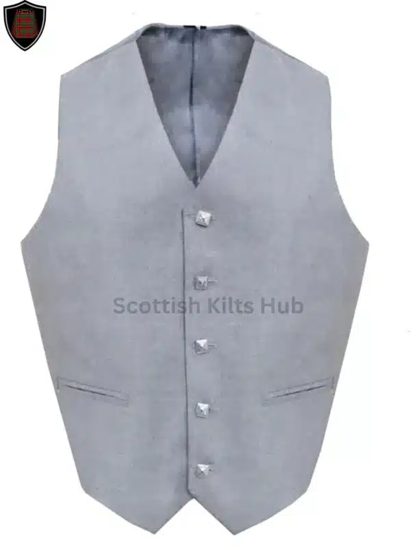 Grey Argyle Kilt Jacket With 5 Button Vest