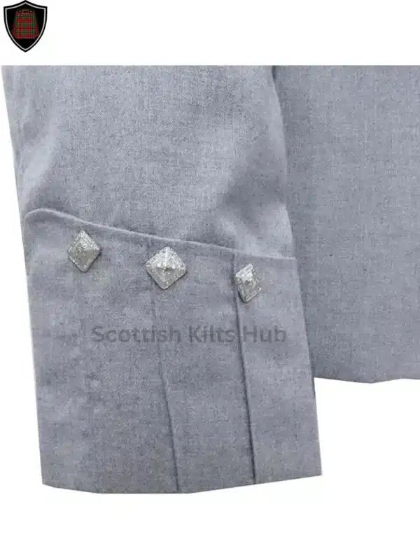 Grey Argyle Kilt Jacket With 5 Button Vest