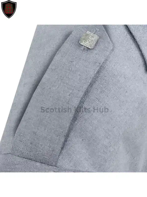 Grey Argyle Kilt Jacket With 5 Button Vest