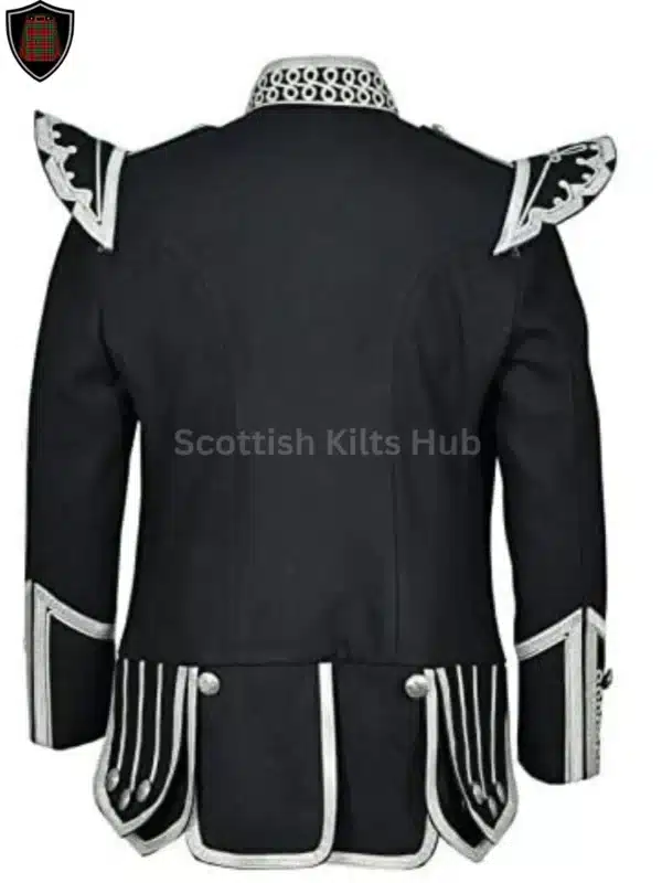 Handmade Black Military Doublet Jacket - Pipers Military Drummer Doublet Jacket