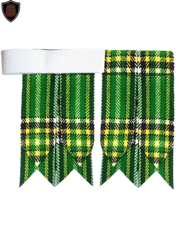 Premium Quality Handmade Irish Green Tartan Kilt Flashes