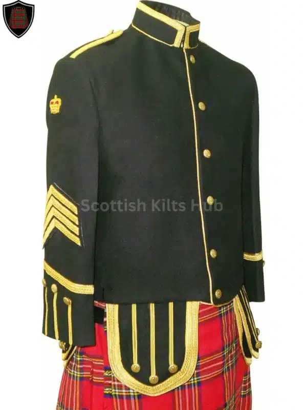 Handmade Black Drummer Doublet Jacket - Pipers Military Drummer Doublet Jacket