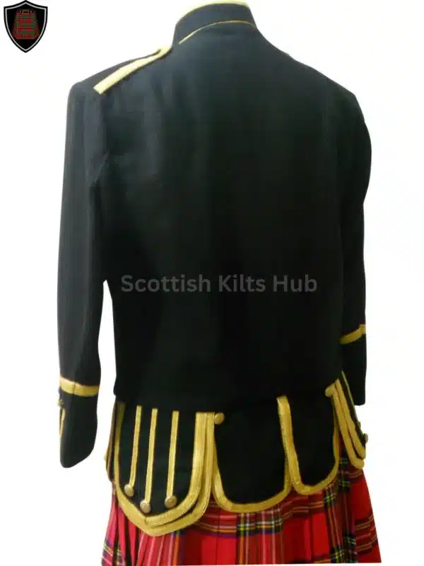 Handmade Black Drummer Doublet Jacket - Pipers Military Drummer Doublet Jacket