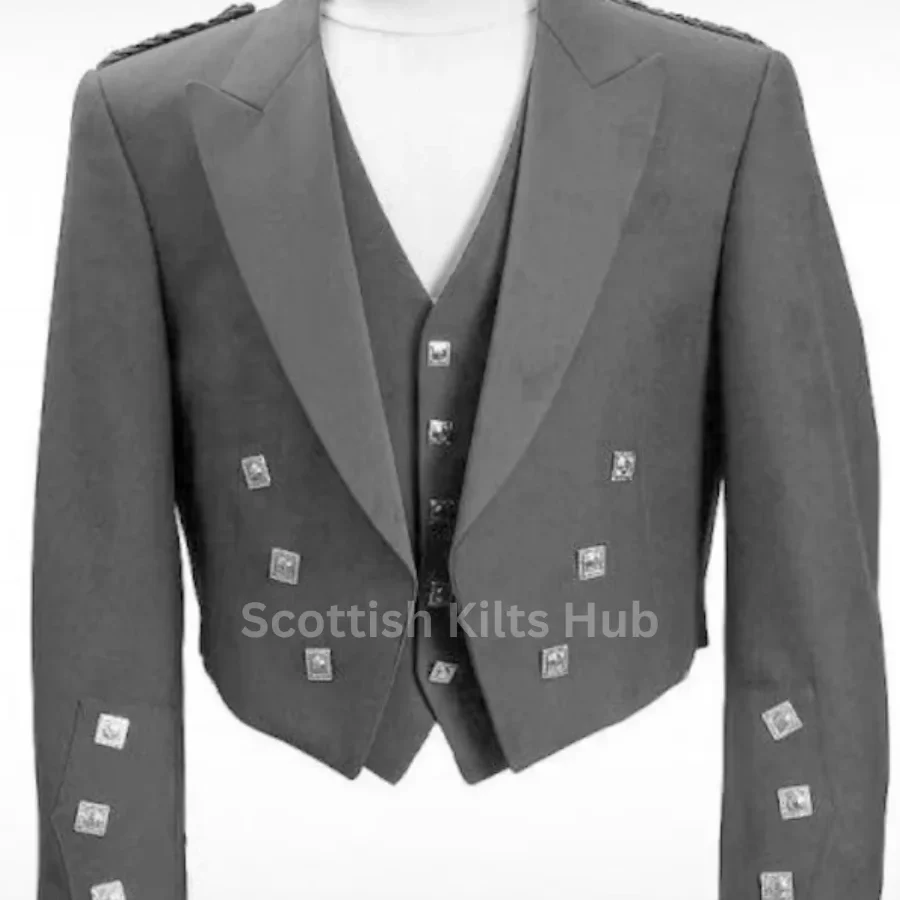 Handmade Prince Charlie Jacket Vest Scottish Kilts Hub