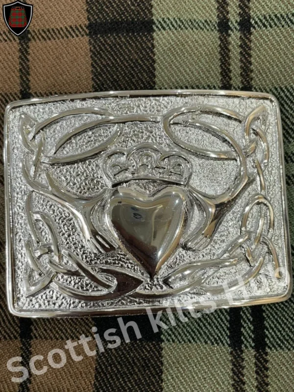 Irish Claddagh Celtic Kilt Buckle For Kilt Belt