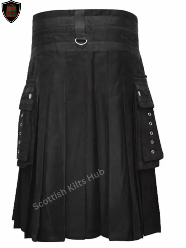 Handmade Black And Purple Gothic Kilt With Chains for Men by Scottish Kilts Hub