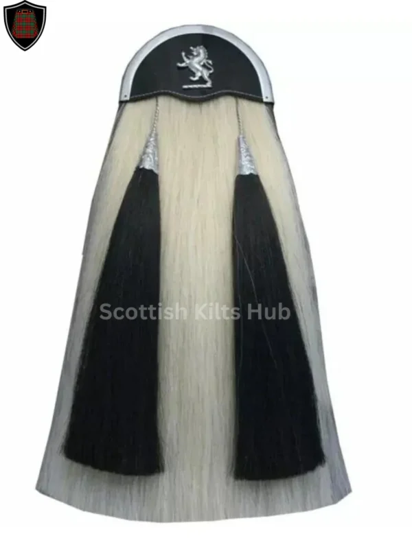 Handmade Genuine Premium White Horse Hair Sporran with 2 Tassels - Best Sporrans For Kilts