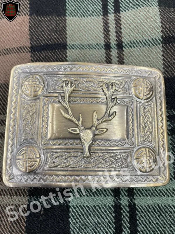 Stag Head Kilt Buckle For Kilt Belt