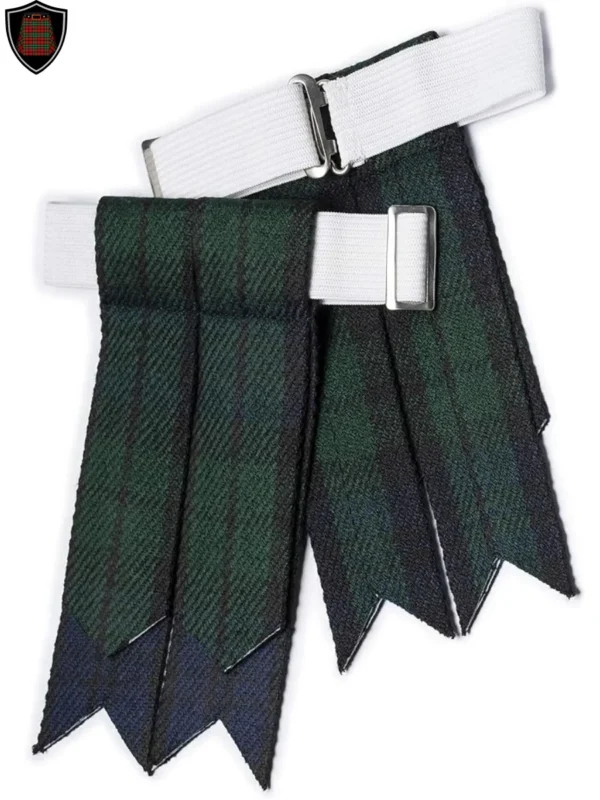 Premium Quality Handmade Black Watch Tartan Kilt Flashes