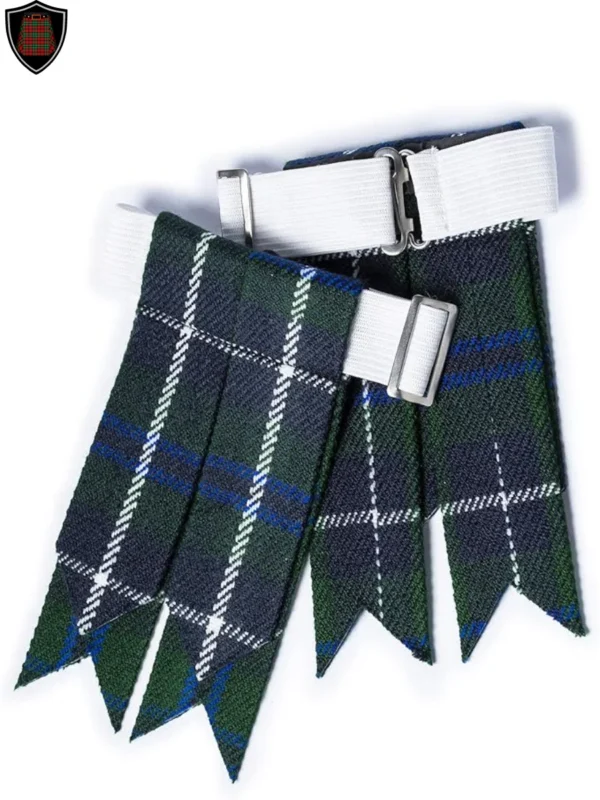 Premium Quality Handmade Blue Douglas Tartan Kilt Flashes