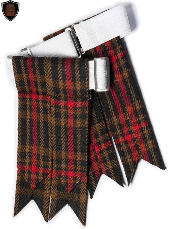 Premium Quality Handmade Brown Watch Tartan Kilt Flashes