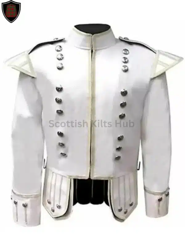 Handmade Off-White Military Doublet Jacket - Pipers Military Drummer Doublet Jacket