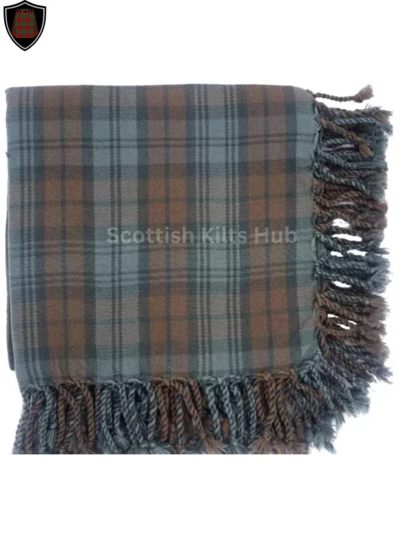 Black Watch Weathered Tartan Fly Plaid - Premium Wool, Traditional Scottish Design