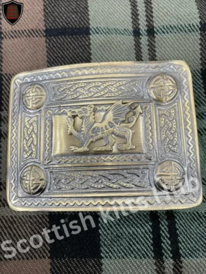 Celtic Welsh Dragon Kilt Buckle For Kilt Belt