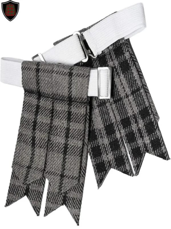 Premium Quality Handmade Grey Watch Tartan Kilt Flashes Tartan Kilt Flashes