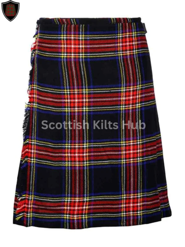 black stewart tartan kilt - 8 yard tartan kilt