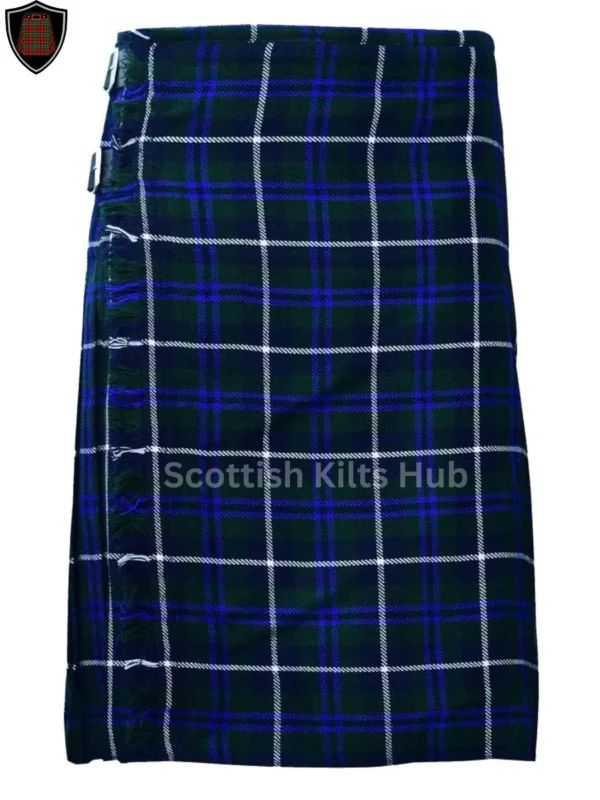 Handmade Blue Douglas Tartan Kilt | 8 Yard | Free Kilt Pin & Flashes