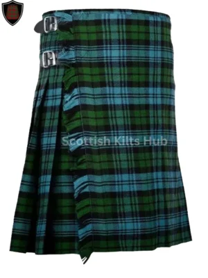 Handmade Ancient Thompson Tartan Kilt | 8 Yard | Free Kilt Pin & Flashes